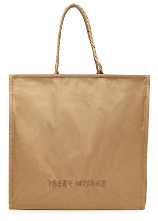 Issey Miyake Crumplable Logo-embroidered Woven Tote - Light Brown - One Size