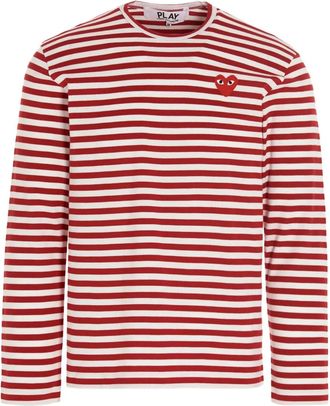Comme Des Gar&ccedil;ons T-shirt a righe - Rosso