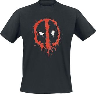Deadpool Mask Men T-Shirt Black XL, 100% Cotton, Regular