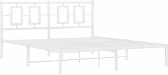vidaXL Estructura Cama Sin Colch&oacute;n Con Cabecero Metal Blanco 150x200cm Vidaxl