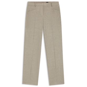 BOSS Melange relaxed-fit trousers in virgin wool