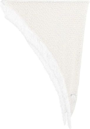 Simona Corsellini Winter Scarves, female, White, Size: ONE SIZE Embellished Fringed Scarf