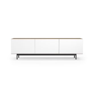 HERDASA Mueble Tv, Colecci&oacute;n Printed, En Melamina Con 3 Puertas. Nogal-blanco