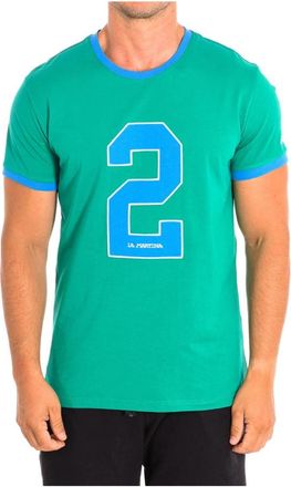 La Martina T-shirt met korte mouwen - Heren - T-shirts - Groen - S - Katoen - Tops