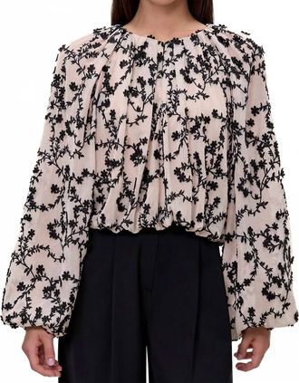 Rebecca Taylor Marisol Bubble Top In Black And White