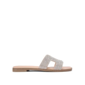 Kurt Geiger Womens Raven Bling2 Sandals - Silver Fabric - Size UK 7