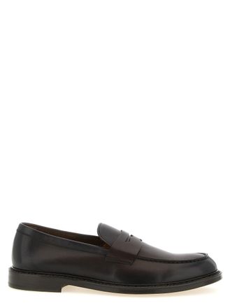 Doucal's Dark Brown Solid Loafers
