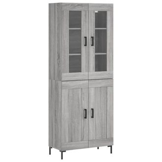 Berkfield Home Highboard Grey Sonoma 69.5x34x180 cm Engineered Wood