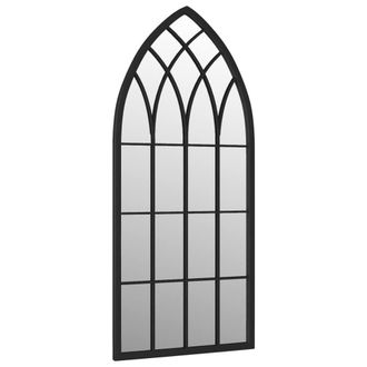 Berkfield Home Garden Mirror Black 100x45 cm Iron for Outdoor Use
