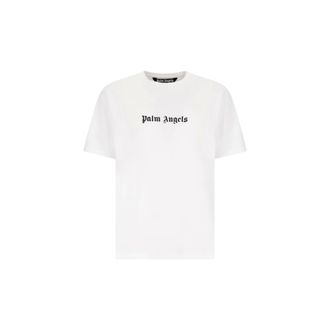 Palm Angels T-Shirts, male, White, XL, Slim T-Shirt With Classic Logo