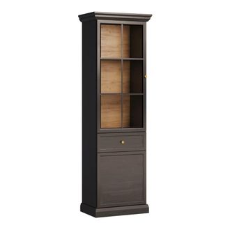 Petits Meubles Vitrina 2 puertas 1 caj&oacute;n paneles laminados madera antracita