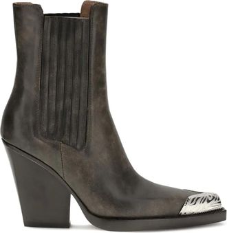 PARIS TEXAS 100mm Dallas cowboy boots - women - Calf Leather/Leather/Leather - 38.5 - Black