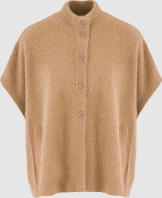 C.T. Plage Poncho Ladies High Neck Camel