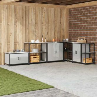 vidaXL Vidaxl - Estante De Almacenamiento De Cocina Plateado Acero Galvanizado