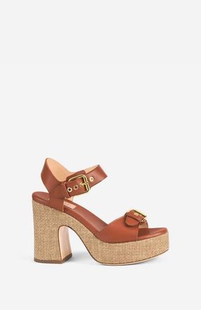 AGL Sista Buckles Platform Sandal in Syrup at Nordstrom, Size 35.5