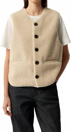 SOEUR Fusil Faux Fur Jacket In Ecru