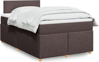 vidaXL Vidaxl - Cama Box Spring Con Colch&oacute;n Tela Marr&oacute;n Oscuro 120x200 Cm