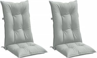 vidaXL Vidaxl - Cojines para silla respaldo alto 2 uds tela gris claro melange