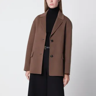 Max Mara Giacca monopetto in lana double marrone