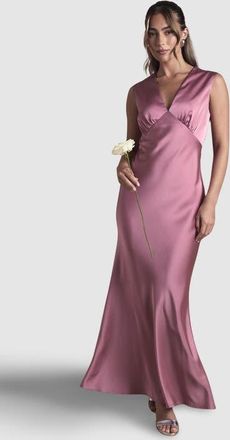Oasis Satin Maxi Bridesmaid Dress in Rose at Nordstrom, Size 12