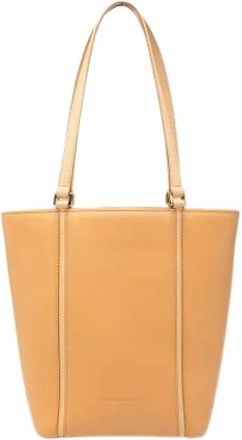 Burberry Pre-owned Vintage Tote Bag - Dames - Vintage Shopper - Beige - ONE Size - Leer - Vintage