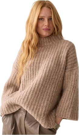 Summum Oversized Pullover - Dames - Truien - Beige - Maat: S Wol
