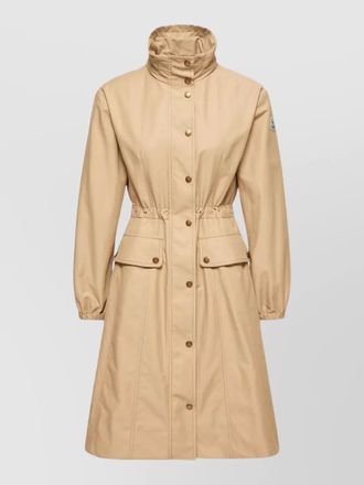 Moncler long hooded parka technical twill