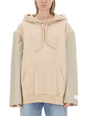 Maison Margiela Oversized Hooded Sweatshirt With Contrasting Sleeves