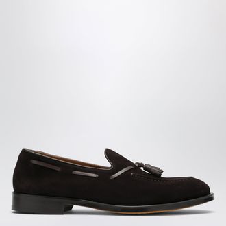 Doucal's Mocassino con nappine in suede marrone