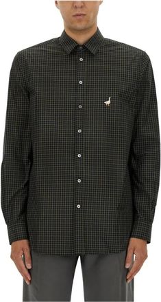 Moschino Shirt met Ganzenbord-borduurwerk - Heren - Casual Overhemden - Veelkleurig - M - Katoen - Overhemden