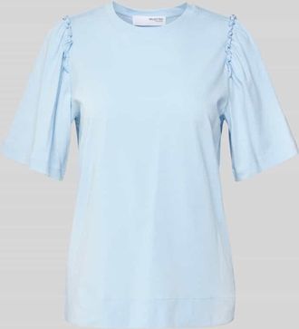 Selected T-Shirt mit Raffungen Modell PENELOPE in Hellblau, Gr&ouml;&szlig;e XS