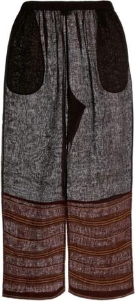 Tory Burch Linnen Strandbroek - Dames - Wijde Broeken - Veelkleurig - S - Linnen - Broeken
