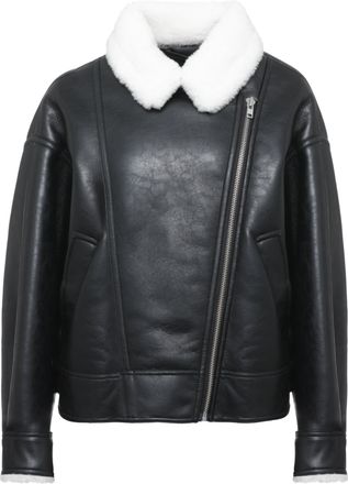Stand Studio Pica Jacket with Faux Fur Collar and Shearling Lining