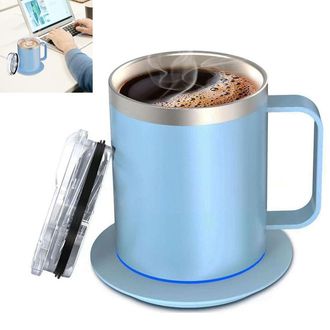 No Brand Juego De Aislamiento Para Taza Y Tapa, Aislante Para Taza De Caf&eacute;, Cargador, Taza, Tapa, Apto Para Uso Alimentario, Dise&ntilde;o De Doble Pared