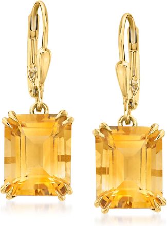 Ross-Simons Citrine Drop Earrings in 18kt Gold Over Sterling