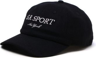 Sporty & Rich Pantaloni S.R. Cappello da baseball con ricamo - Nero