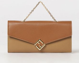 Fendi Wallet on Chain FF Diamonds in pelle di vitello a grana con monogram