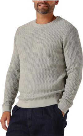 Dstrezzed Dstrezzed, Truien & Vesten, Heren, Grijs, XL, Katoen, Grijze Gebreide Crewneck Trui voor Heren