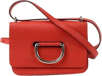 Burberry Pre-owned Cross Body Bags, female, Red, Size: ONE SIZE Pre-owned D-Ring Mini Shoulder Crossbody Bag
