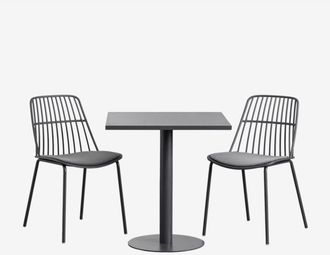 Sklum Sklum - Set De Mesa Cuadrada 70x70 Cm Mizzi Y 2 Sillas De Jard&iacute;n Maeba