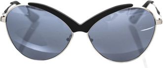 Frankie Morello Zwarte Metalen Vlinder Zonnebril - Dames - Zonnebrillen - Zwart - ONE Size - Accessoires