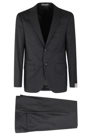 Corneliani Grey Prince of Wales Check Wool Suit