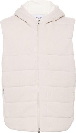 D4.0 ribbed-knit gilet - men - Viscose/Cashmere/Polyester/Polyester/Virgin Wool - 48 - Neutrals