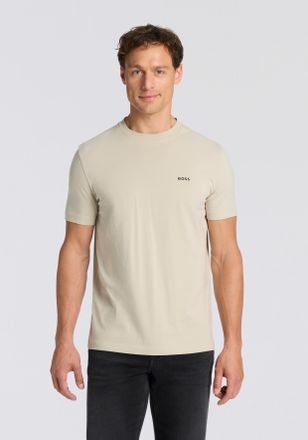 Boss Green by Hugo Boss Rundhalsshirt BOSS GREEN Tee, Herren, Gr. 4XL, beige (light beige274), Single Jersey, Obermaterial: 95% Baumwolle, 5% Elasthan, regular fit h&uuml;ftlang, 