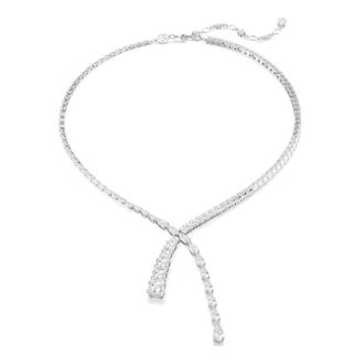 Swarovski Unisex Matrix Y Ketting Gemengde Cuts Wit 5692533 - unisex - Kettingen - Grijs - ONE Size - Accessoires