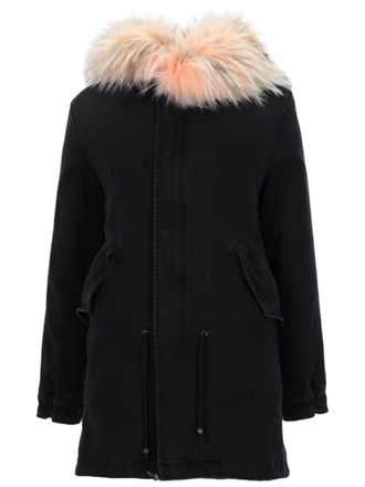 Mr & Mrs Italy Black Parka With Adjustable Drawstring And Fishtail Design