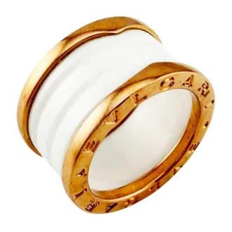 Bulgari B.Zero1 Pink Gold Pink Gold (18K) Ceramic Band Ring (Pre-Owned)