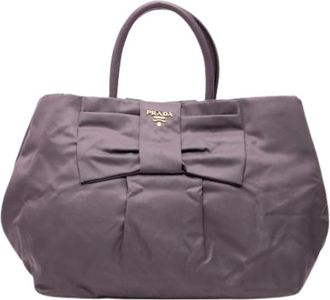 Prada Pre-owned Nylon Tote Bag - Dames - Vintage Shopper - Paars - ONE Size - Nylon - Vintage