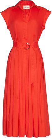 Cara Cara Geplooide midi-jurk met ceintuur - Rood