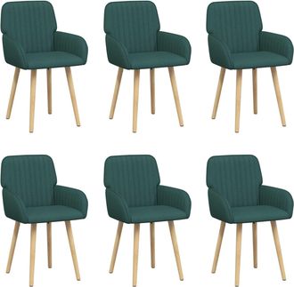 vidaXL Sillas De Comedor 6 Uds. Tela Verde Oscuro 56,5 X 50 X 87,5 Cm Vidaxl
